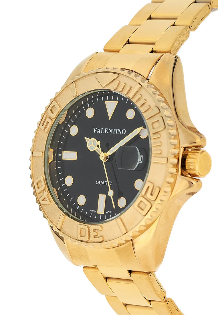 Valentino 20122463-BLACK DIAL Stainless Steel Strap Analog Watch for Men