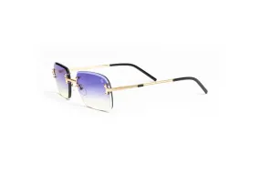 VINTAGE CLASSIC C 18KT Gold Sunglasses, Gradient Purple/Yellow Lenses