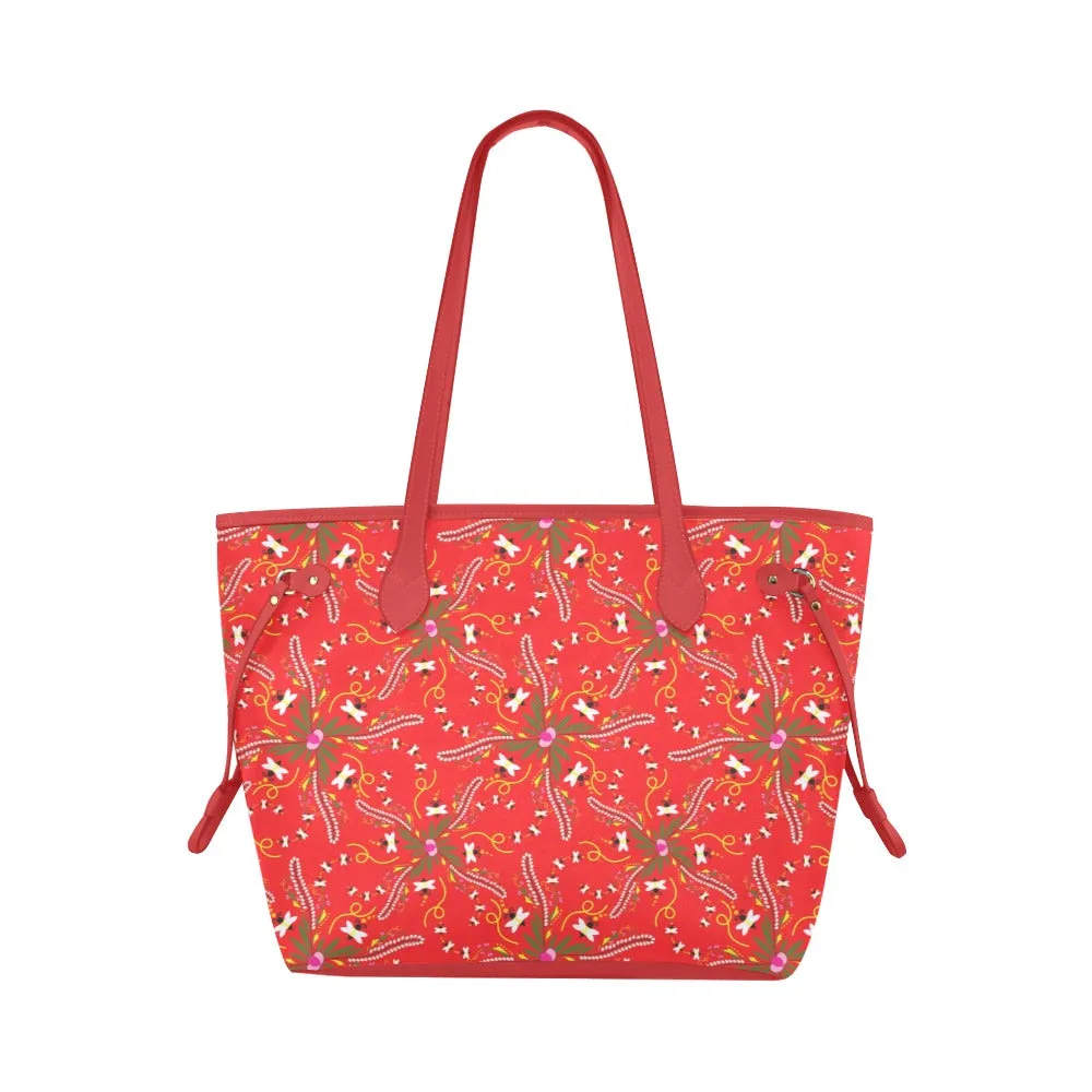 Willow Bee Cardinal Clover Canvas Tote Bag