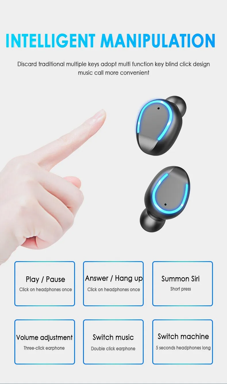 Wireless Earbuds - 2019 Upgrade TWS  Bluetooth Wireless Earphones 5.0