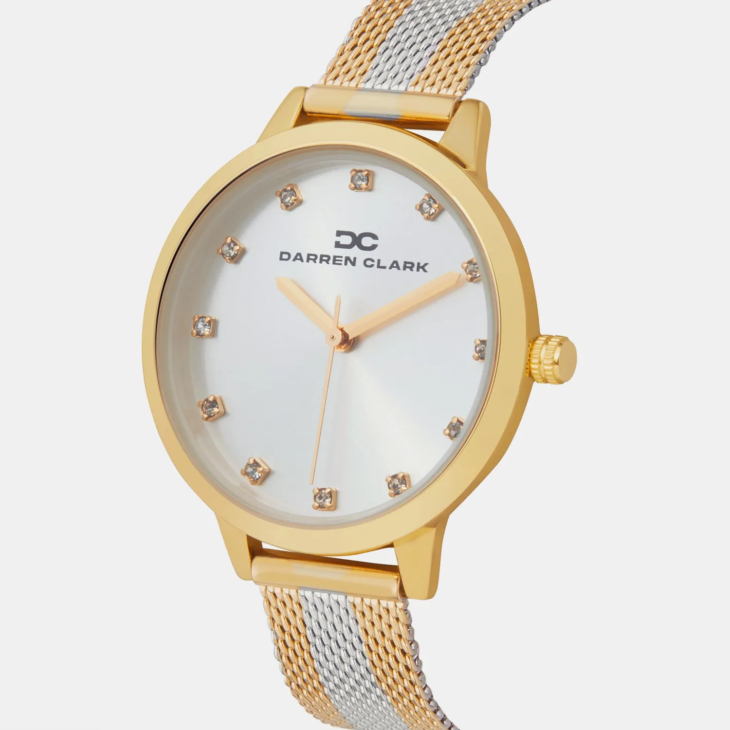 Women Quartz Silver Dial Analog Mesh Watch 2008D-E0203