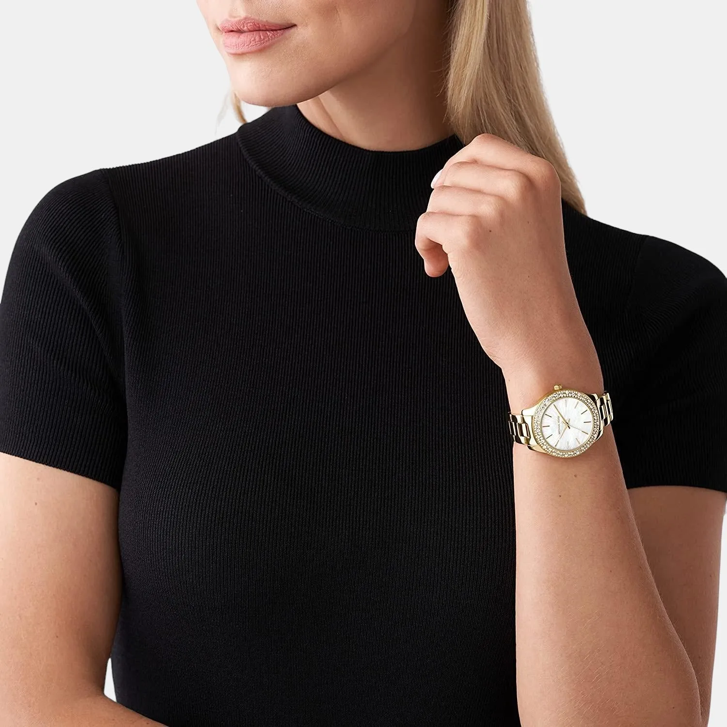 Women White Analog Stainless Steel Watch MK4519