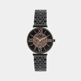 Women's Black Analog Brass Watch 2002F-M0404