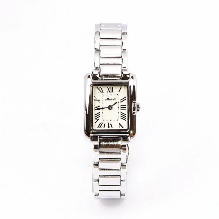 Women's Watch Retro Square Roman Numerals dial stainless steel simple watch