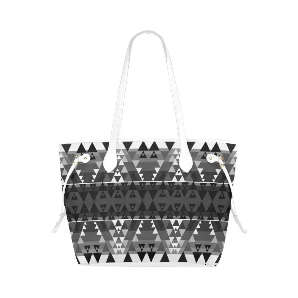 Writing on Stone Black and White Clover Canvas Tote Bag