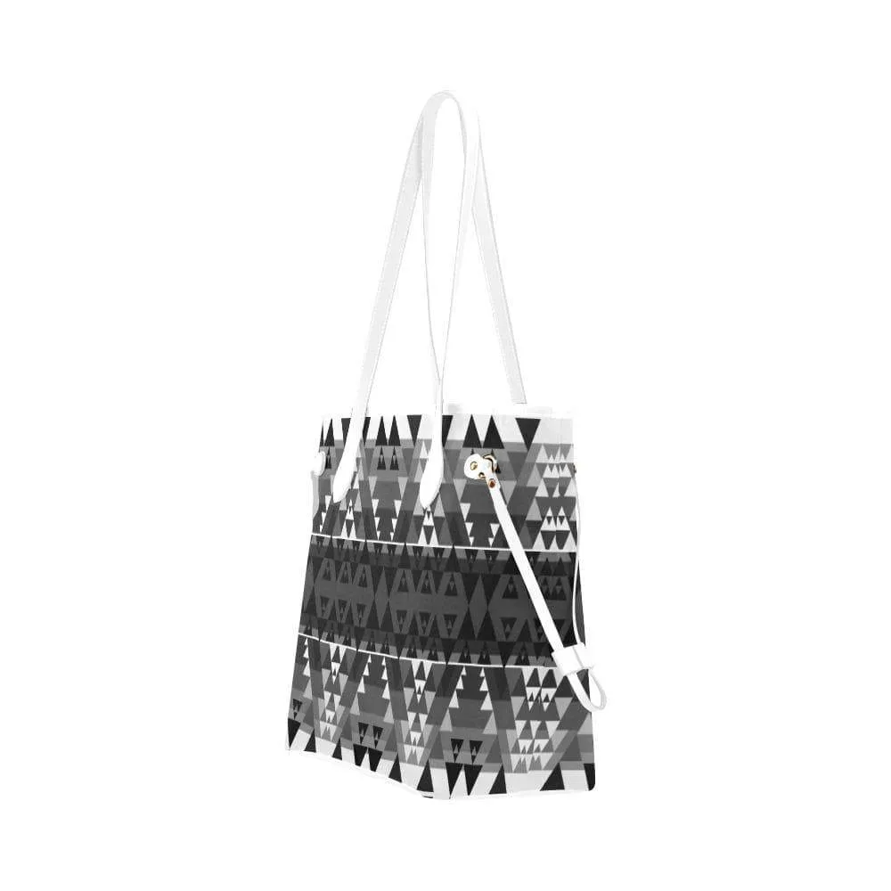 Writing on Stone Black and White Clover Canvas Tote Bag