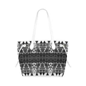 Writing on Stone Black and White Clover Canvas Tote Bag