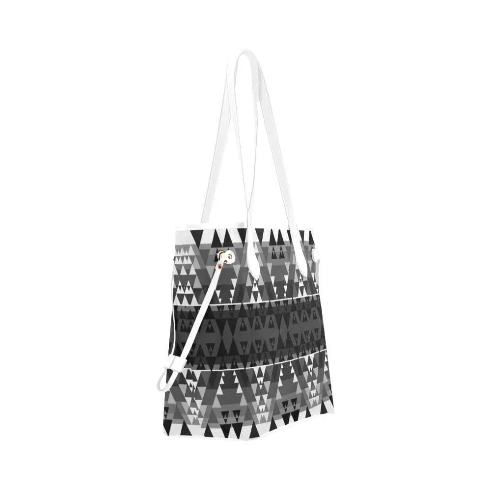 Writing on Stone Black and White Clover Canvas Tote Bag