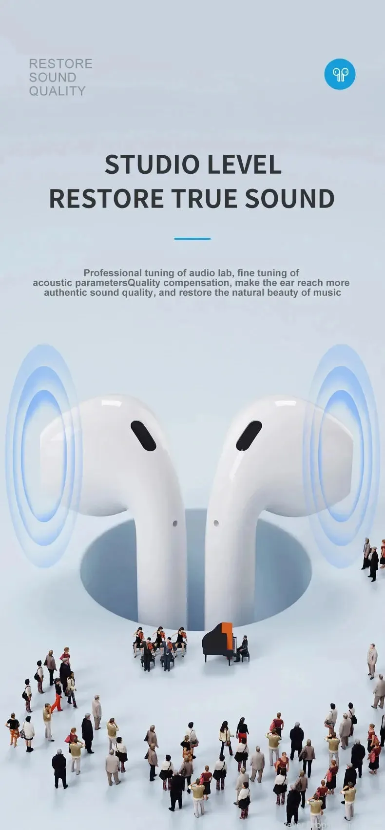 Xiaomi A2Pro Touch Screen Noise Reduction Earphones Active Wireless ANV Full Color LED Intelligent Wireless Bluetooth Headphones