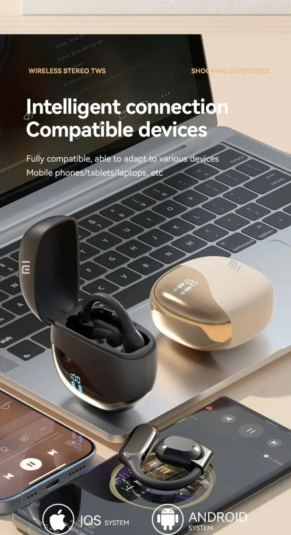 Xiaomi M62 Wireless Earphone Bluetooth Earphone HIFI Sound Earphones Running Headsets Waterproof Painless Wearing Earphones