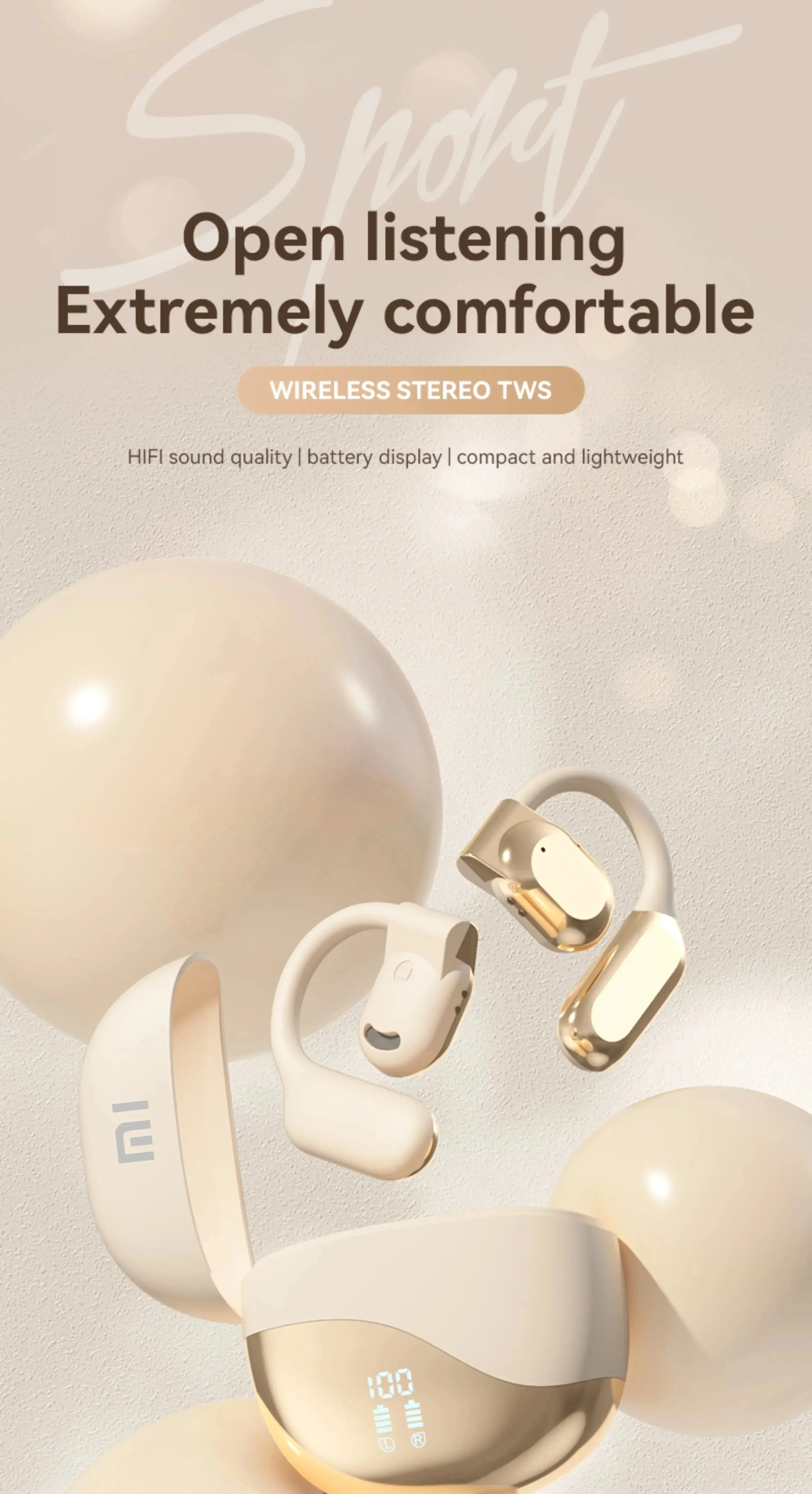 Xiaomi M62 Wireless Earphone Bluetooth Earphone HIFI Sound Earphones Running Headsets Waterproof Painless Wearing Earphones